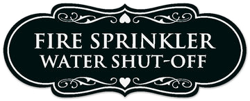 Signs ByLITA Designer Fire Sprinkler Water Shut-off Sign - Easy Installation | Durable Wall or Door Sign